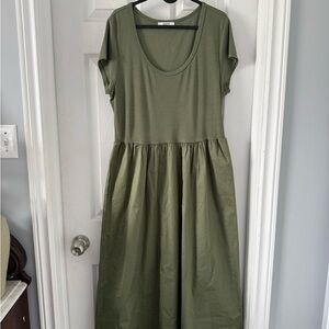 Suzy Shier Olive Green Midi Dress